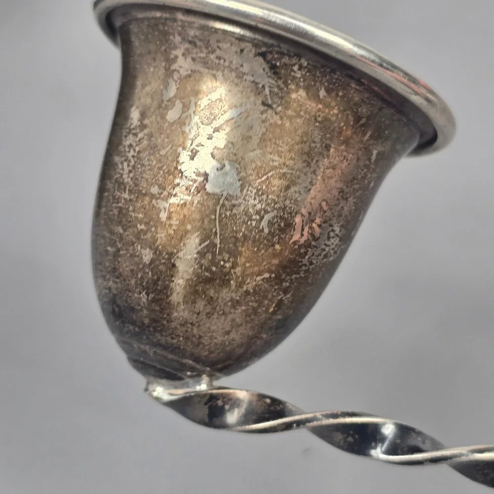 Vintage Sterling Silver Bell Candle Snuffer Long Twisted Handle 8.5